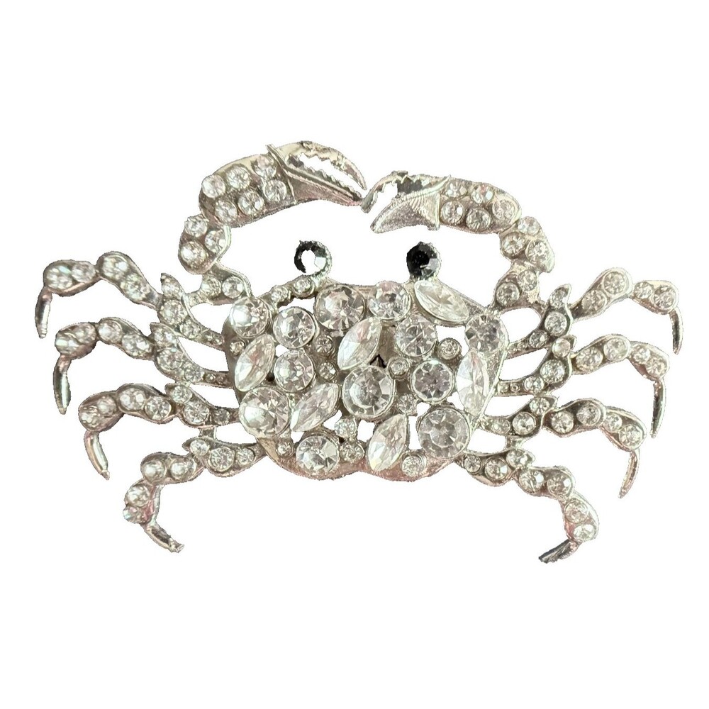 Tahari Home Rhinestone Crab Crabs Napkin Rings Set of 4 Bling Nautical Sea Life